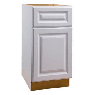 Home Decorators Collection Assembled 15x28.5x21 in. Desk Height Base Cabinet with Single Door in Hallmark Arctic White DDO15R HAW