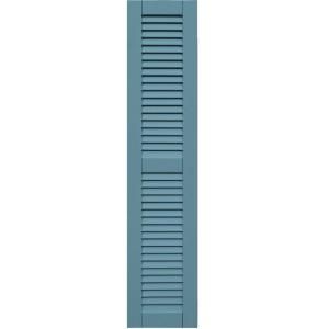 Winworks Wood Composite 12 in. x 56 in. Louvered Shutters Pair #645 Harbor 41256645
