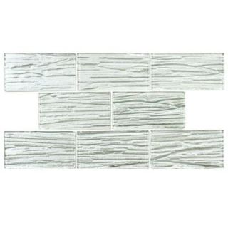 Merola Tile Aspen Subway White 6 in. x 3 in. x 5 mm Glass Wall Tile (8  Pack) GSI3SWH