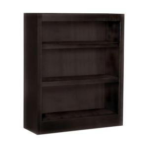 Concepts In Wood Midas Single Wide 3 Shelf Espresso Bookcase MI3036 E