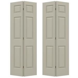 JELD WEN Woodgrain 6 Panel Painted Molded Interior Bifold Closet Door THDJW160600135