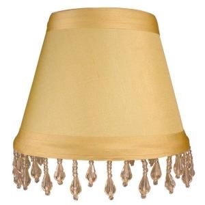 Finishing Touch Hardback Butter Yellow Pure Silk with Clear Beaded Trim Chandelier Shade 3540 HB CM BD
