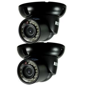Revo Wired 700 TVL Indoor/Outdoor Mini Turret Surveillance Camera with BNC Conversion Kit (2 Pack) RCTS30 3BNDL2N