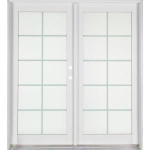 Ashworth Professional Series 72 in. x 80 in. White Aluminum/Wood French Patio Door PRO6068PS10LTIWBRS