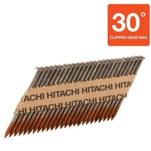 Hitachi 3 1/2 in. x 0.131 in. Ring Shank Hot Dipped Galvanized Clipped Head Framing Nails (2,500 Pack) 15145