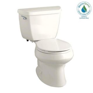 KOHLER Wellworth Classic 2 Piece 1.28 GPF Round Front Toilet with Class Five Flushing Technology in Biscuit K 3577 96