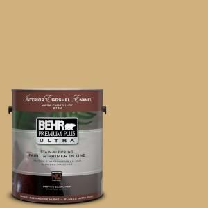 BEHR Premium Plus Ultra 1 gal. #PPU6 15 Romanesque Gold Eggshell Enamel Interior Paint 275401