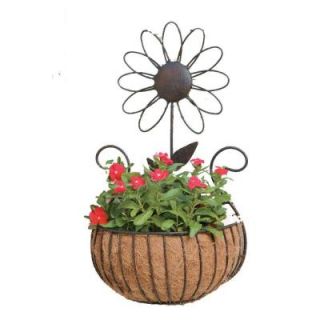 Deer Park Metal Daisy Wall Basket with Coco Liner WB135X
