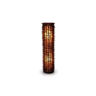 Jeffan Harold 51 in. Dark Brown Decorative Floor Lamp with Natural Rattan Fringe LM 1728C