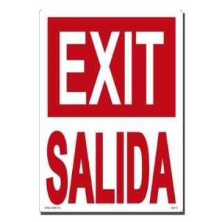 Lynch Sign 10 in. x 14 in. Red on White Plastic Exit/Salida Sign BLS  2