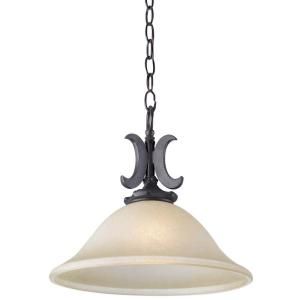 PLC Lighting 1 Light Oil Rubbed Bronze Pendant with Antique Amber Glass CLI HD15253ORB