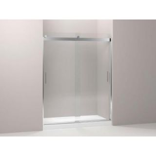 KOHLER Levity 60 1/4 in. x 74 in. Frameless Bypass Shower Door with Handle in Silver 706009 L SH