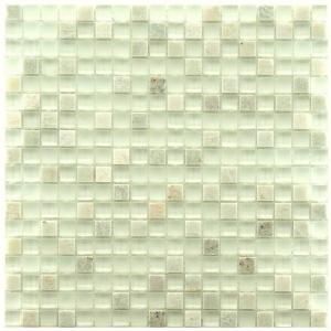 Merola Tile Tessera Mini Ming 11 3/4 in. x 11 3/4 in. x 8 mm Glass and Stone Mosaic Wall Tile GITMMM