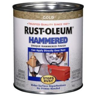 Rust Oleum Stops Rust 1 qt. Hammered Gold Gloss Rust Preventive Spray Paint (2 Pack) 7210502