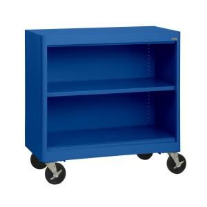 Sandusky Radius Edge 2 Shelf Steel Mobile Bookcase in Blue BM1R361830 06