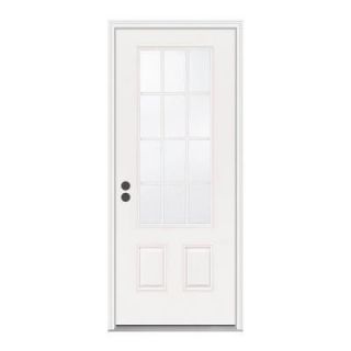 JELD WEN Premium 12 Lite Primed Steel Entry Door with Brickmold THDJW189200023