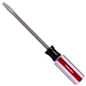 Husky 6 in. Slotted Screwdriver with Red Handle 74322