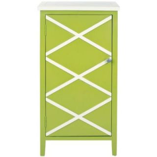Safavieh 36 in. x 18 in. Cary Lime Green/White Small Cabinet DISCONTINUED AMH6595C