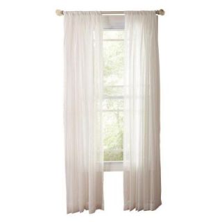 Martha Stewart Living Pure White Sheer Stripe Rod Pocket Curtain, 108 In. Length 1617933