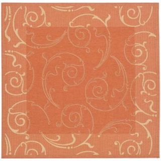 Safavieh Courtyard Terracotta/Natural 7 ft. 10 in. x 7 ft. 10 in. Square Area Rug CY2665 3202 8SQ