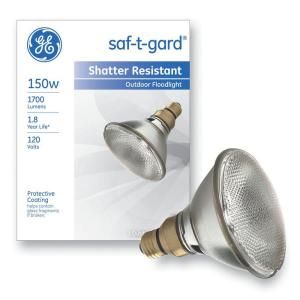 GE Saf T Gard 150 Watt Incandescent PAR38 Flood Light Bulb 150PAR/FL/STGPQ6