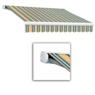 AWNTECH 10 ft. Key West Full Cassette Manual Retractable Awning (96 in. Projection) in Tan/Teal KWM10 335 TTEAL