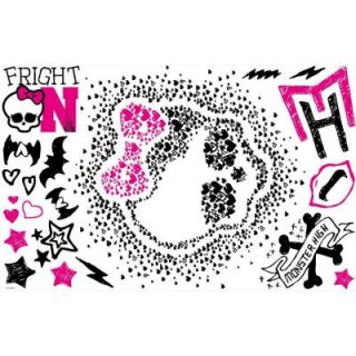 2.5 in. x 27 in. Monster High Heart Skullette Peel and Stick 18 Piece Wall Decals RMK2258SLM