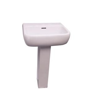 Barclay Products Metropolitan 420 16 in. Pedestal Lavatory Sink Combo with 1 Faucet Hole in White 3 931WH