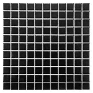 Merola Tile Metro Square Matte Black 12 in. x 12 in. x 5 mm Porcelain Mosaic Floor and Wall Tile (10 sq.ft./case) FXLMS1BK