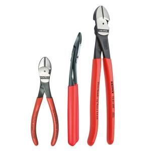 KNIPEX 3 Piece Forged Steel Diagonal Pliers Set with 64 HRC Cutting Edge 00 20 05 US