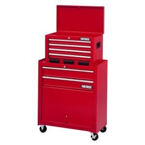 Fortress 26 in. Wide 6 Drawer Tool Center with Parts Bin FBS26CRED6