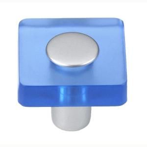 Siro Designs Decco 1 3/16 in. Blue/Matte Aluminum Square Cabinet Knob HD 106 106