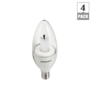 Philips 25W Equivalent Soft White (2700K) B11 Blunt Tip Deco Candelabra Base LED Light Bulb (4 Pack) 433334