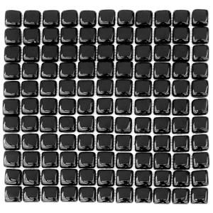 Solistone Pillow Glass Griphite 12 in. x 12 in. Black Glass Mesh Mounted Mosaic Wall Tile (10 sq.ft./case) 9028