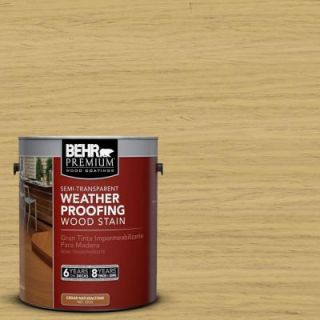 BEHR Premium 1 gal. #ST 139 Colonial Yellow Semi Transparent Weatherproofing Wood Stain 508801