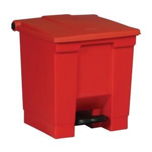 Rubbermaid Commercial Products 8 gal. Red Fire Safe Step On Container FG 6143 RED