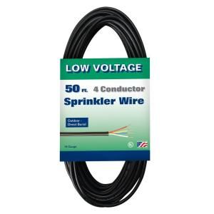 Coleman Cable 50 ft. 18/4 Sprinkler System Wire for Direct Burial 096380008