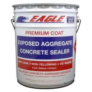 Eagle 5 Gal. Premium Coat Gray Semi Transparent Wet Look Glossy Solvent Based Acrylic Exposed Chip Aggregate Concrete Sealer EG5