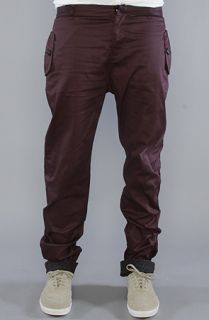 Black Scale The Waxed Chino Pants in Eggplant