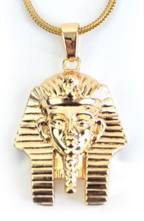 The Gold Gods 18k Gold Pharoah Head Necklace