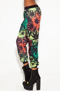 See You Monday Jogger Pant The Rasta Leaves in Green