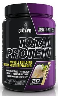 Cutler Nutrition   Total Protein Muscle Building Sustain Protein Powder Creamy Vanilla 30 Servings   2.3 lbs.