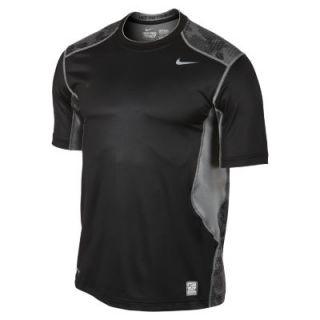Nike Pro Combat Hypercool Fitted Grid Camo Mens T Shirt   Black