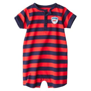Just One YouMade by Carters Boys Short Sleeve Striped Romper   Orange/Blue 3 M