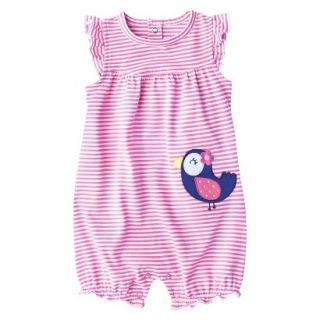 Just One YouMade by Carters Girls Ruffle Sleep Romper   Pink/White 12 M