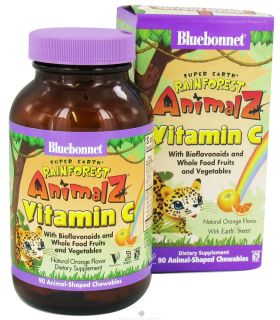 Bluebonnet Nutrition   Animalz Vitamin C Natural Orange Flavor   90 Chewables