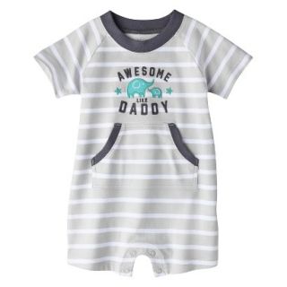 Just One YouMade by Carters Boys Short Sleeve Striped Romper   Gray/White NB