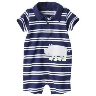 Just One YouMade by Carters Boys Short Sleeve Striped Romper   Blue/White 18 M