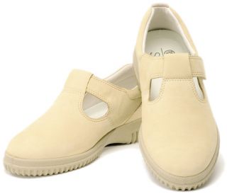 Womens ECCO Soft T Strap 19173   Sand Nubuck Walking Shoes