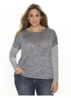 Lane Bryant Plus Size Layered look sweater by Seven7     Womens Size 2X, Navy